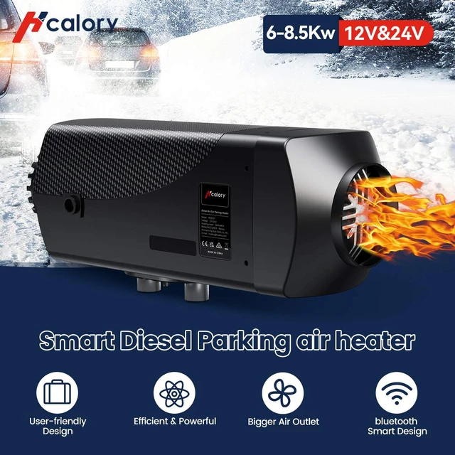 Hcalory 12V&24V 6-8.5KW Car Parking Diesel Air Heater 10L Tank LCD