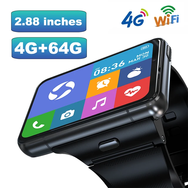 4G WIFI Smart Watch Camera 2.88 Touch Screen Phone Watches Video Call  4GB+64GB