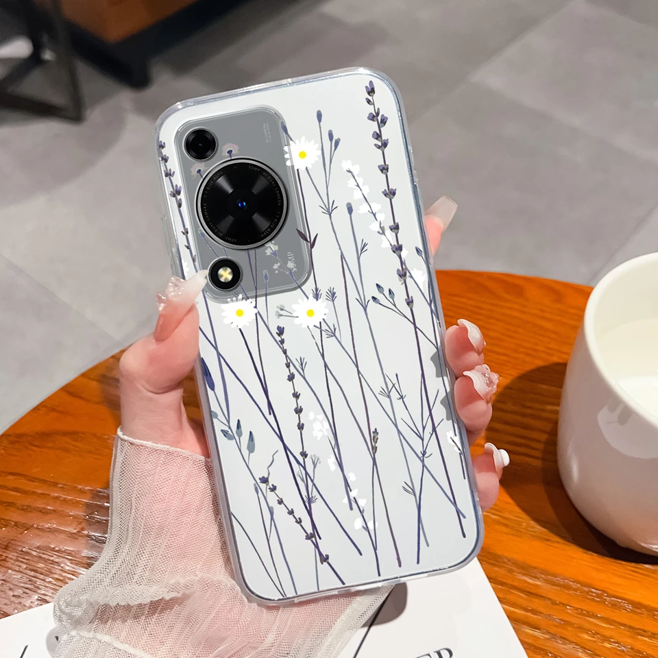 Cute Bear Flower Clear Protective Anti-Drop Phone Case - Soft TPU Cover