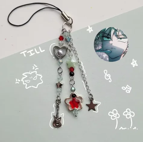 Anime Alien Heart Bow Keychain & Phone Charm - Versatile Backpack Decoration & Gift Accessory