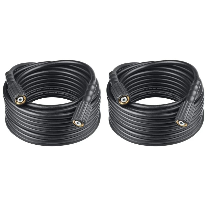 

Шланг для мойки высокого давления, 2 шт., 50 футов х 1/4 дюйма, 1600 фунтов на кв. дюйм, M22 14 мм и M22 15 мм, сменный шланг для мойки