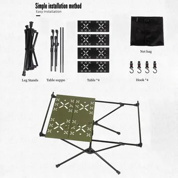 Tryhomy 캠핑 IGT 테이블, 휴대용 알루미늄 합금 접이식 테이블, 야외 초경량 하이킹 피크닉 전술 테이블, 화로