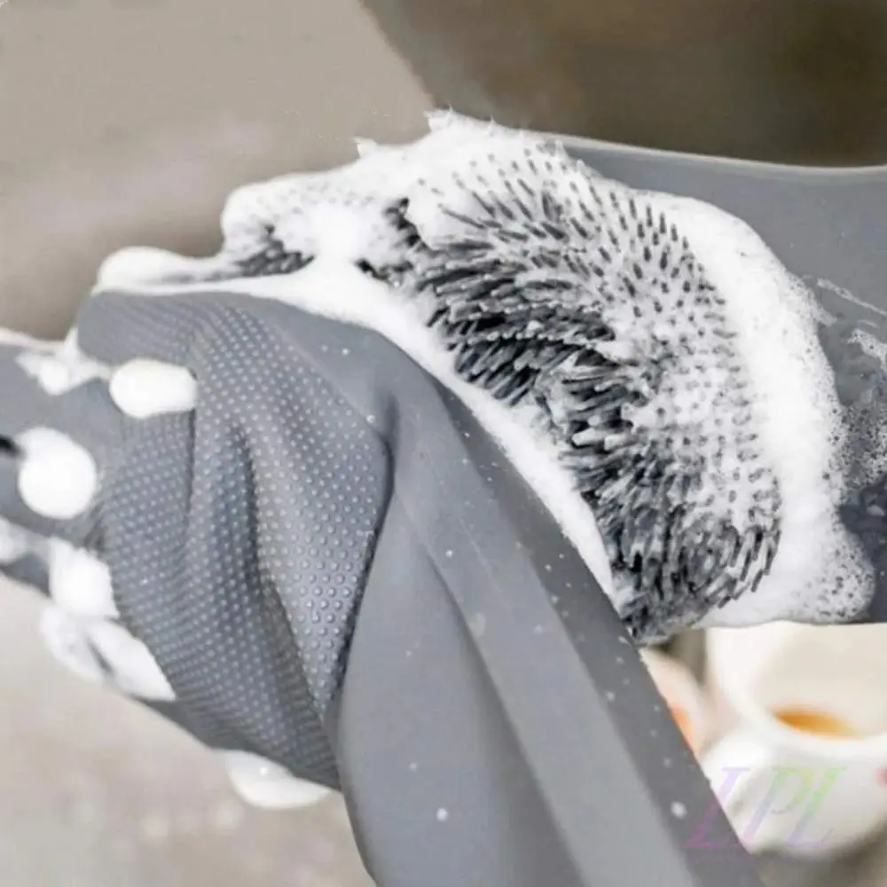 Silicone Waterproof Dishwashing Gloves for Kitchen Cleaning