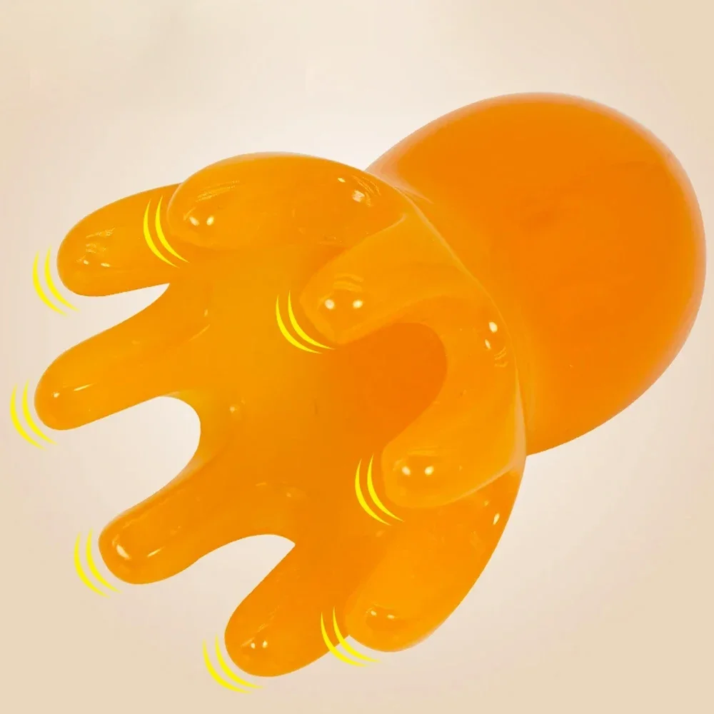 Resin Octopus Scalp Massage Comb Acupressure Meridian Therapy Hair Care Portable Head Massage Relaxation Tool Natural Material