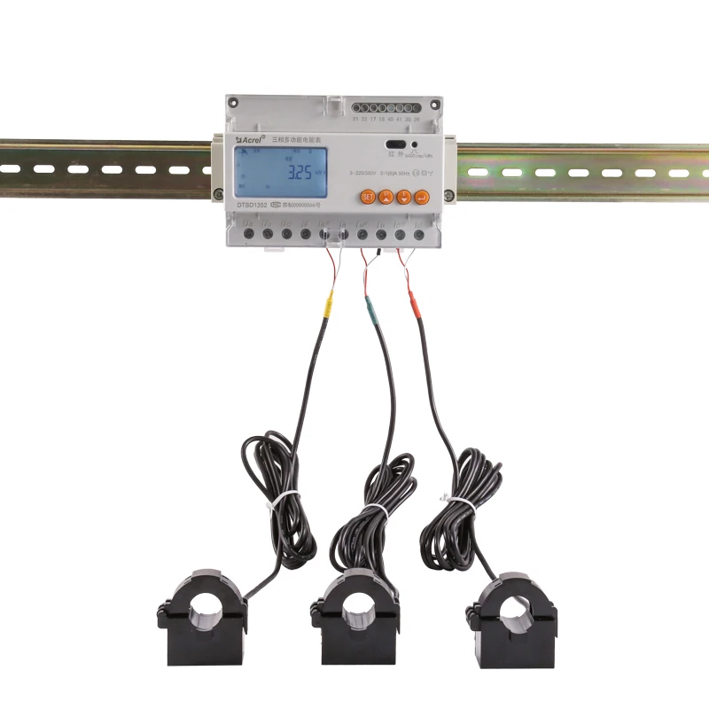 

Acrel DTSD1352-CT/C 3 split core current transformers included 3 cts Modbus RTU RS485 Din Rail Energy Meter