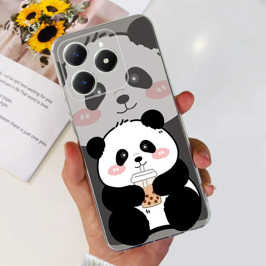 Cute Panda Cartoon Painted Soft Slim Phone Case, Bumper Cover