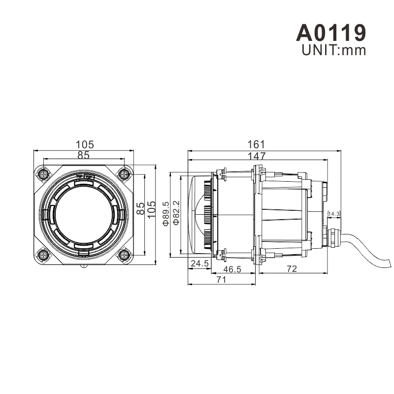 Automotive Lighting 90mm 3.5 Inch Led Bus Headlamp for City Bus Trucks 25W High Beam Led Head Light
