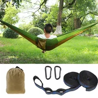 Portable Nylon Hanging Hammock Parachute Fabric Single And Double Camping Hiking Outdoor Garden Floating Hammocks 2