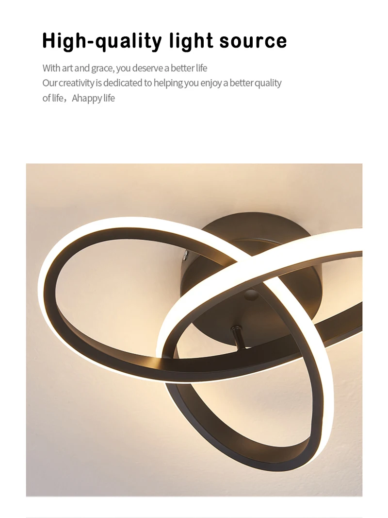 Description Picture 4 of itemHousehold LED Chandelier Three Colors Lamp Modern Style Ceiling Lamp Bedroom Light Surface Installation AC 220V Dining Room Lamp