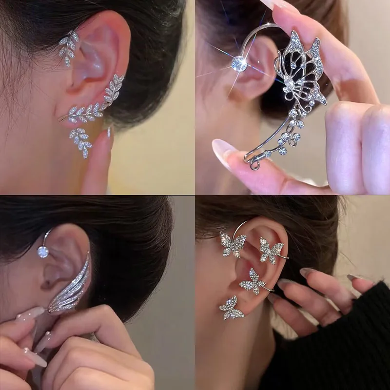 ZUWIJEQ 6Pcs Ear Cuff Pour Femme Faux Piercing Oreille Réglables Boucle Oreille Sans Trou Non Piercing Helix Cartilage Manchette Oreille Femme Boucles D'oreilles Femme Argent Or Boucle D Oreille Femme