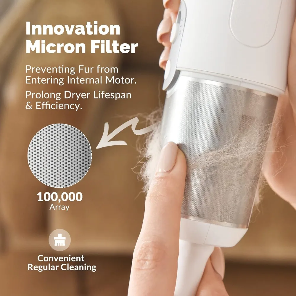 Portable High-Speed Dog Hair Dryer, Lightweight 1.21lb Handheld Grooming Tool with 2 Speeds and 4 Temperature Settings