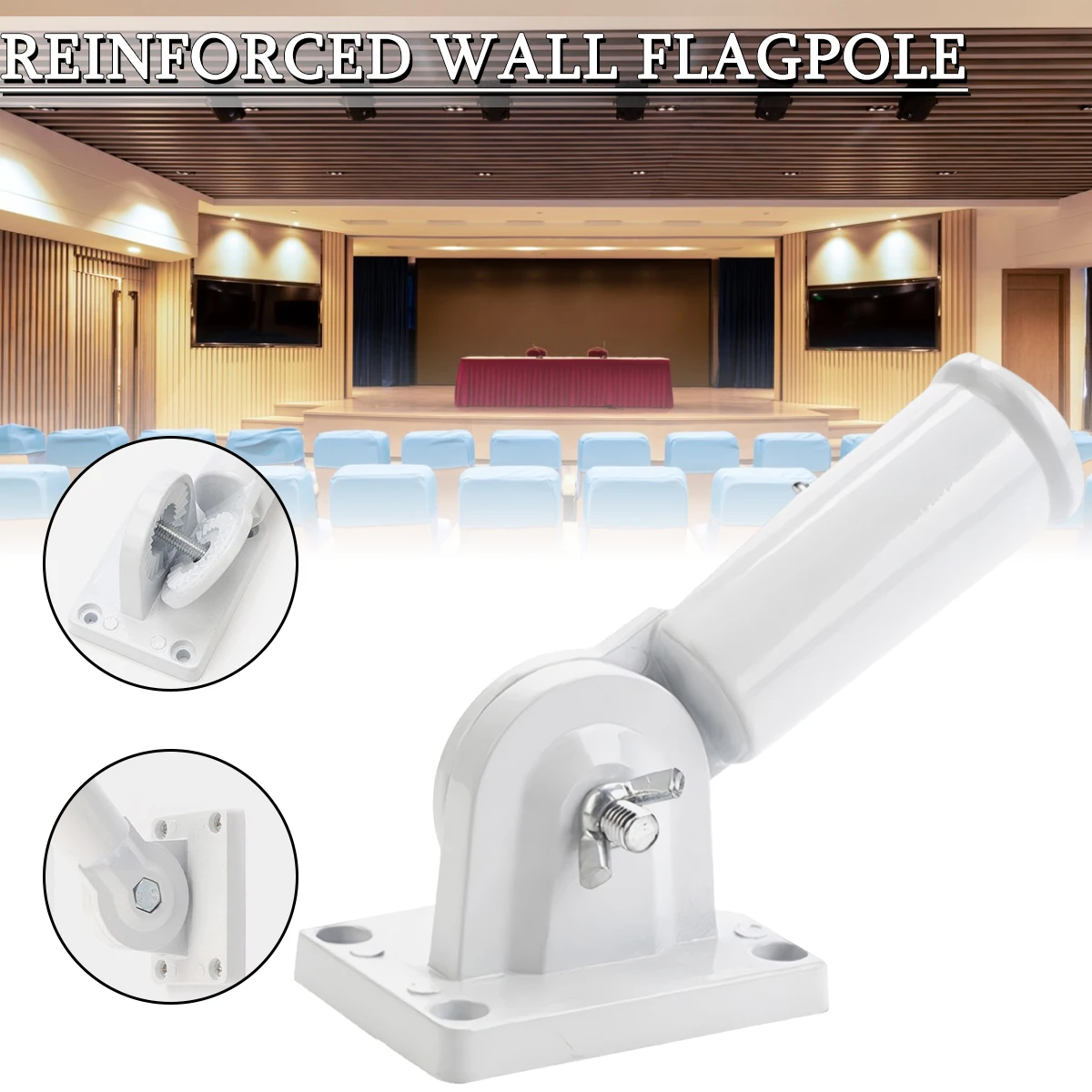 

Wall-mounted Flagpole Bracket Aluminum Alloy Wall Flag Holder Adjustable Flag Pole Holder Multi-Position Flag Pole Mount