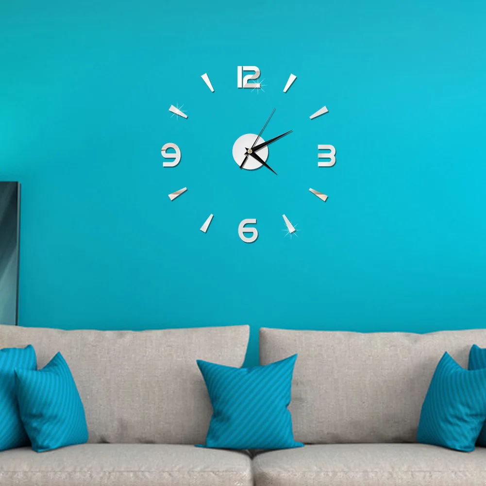 1pcs Modern Design Large Wall Clock 3D DIY Quartz Clocks Fashion Watches Acrylic Mirror Stickers Living Room Home Decor Horlog