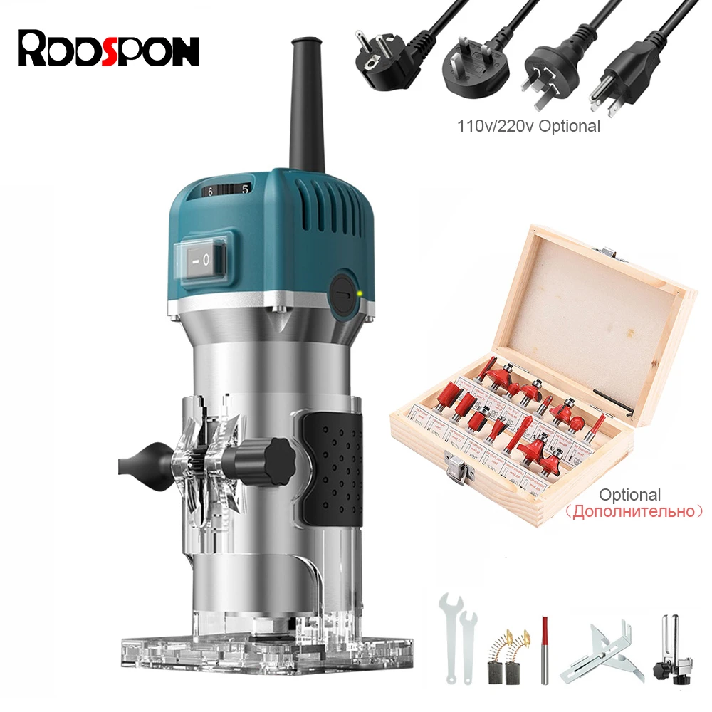 800W Houtbewerking Elektrische Trimmer Hout Router Frezen Gravure Snij