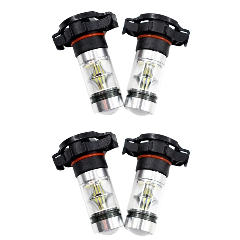 

4X 5202 H16 PS24W High Power 100W 6000K Super White LED Fog Drl Lights Bulb