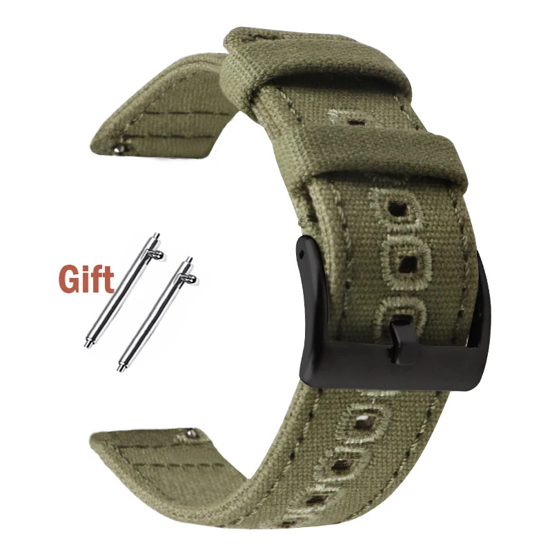 Braided Canvas Quick Release Watch Band Strap