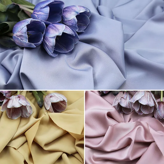 High-grade Waffle Satin Faux Acetate Fabric Silky Drape Dress Halter Group Wide-legged Pants Fabrics