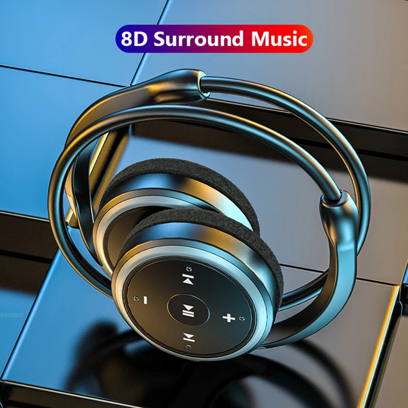 기존 A23 스포츠 접이식 무선 헤드폰 8D 서라운드 중저음 Hifi 음악 블루투스 이어폰, 마이크 지원 FM/TF 카드