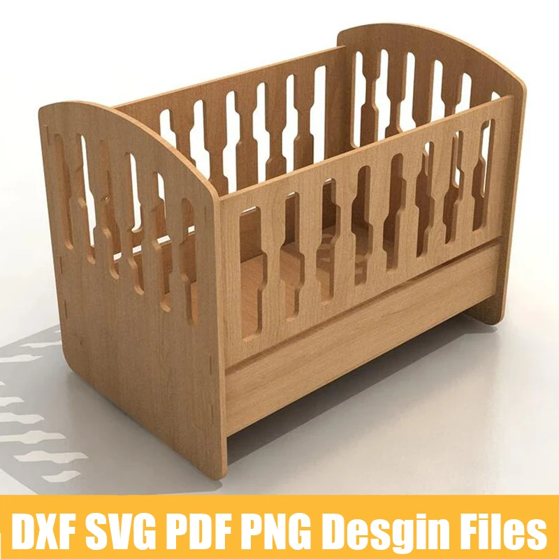 multi boring machine for wood Crib Baby Rocker Cot Design Cutting File DXF SVG PDF PNG for Laser Cut and CNC Engraving wood pellet machine