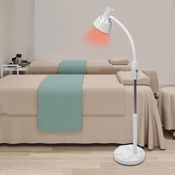 275W Single Head Infrared Heat Lamp 360° Rotatable Angle Temperature Adjustment White for Spas Beauty Salons Physical Therapy