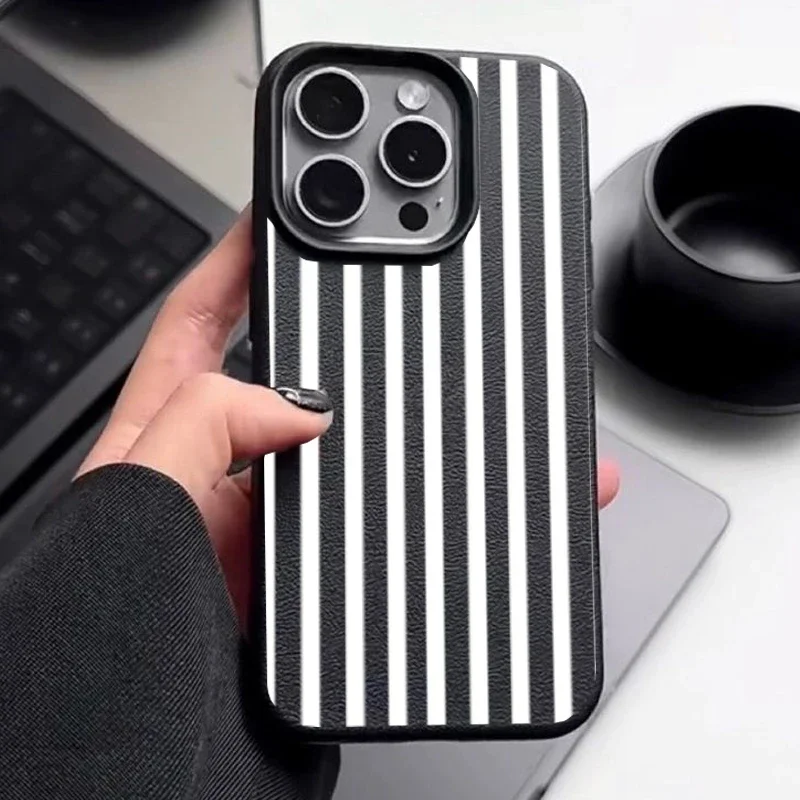 Colorful Lychee Stripe Protective Phone Case