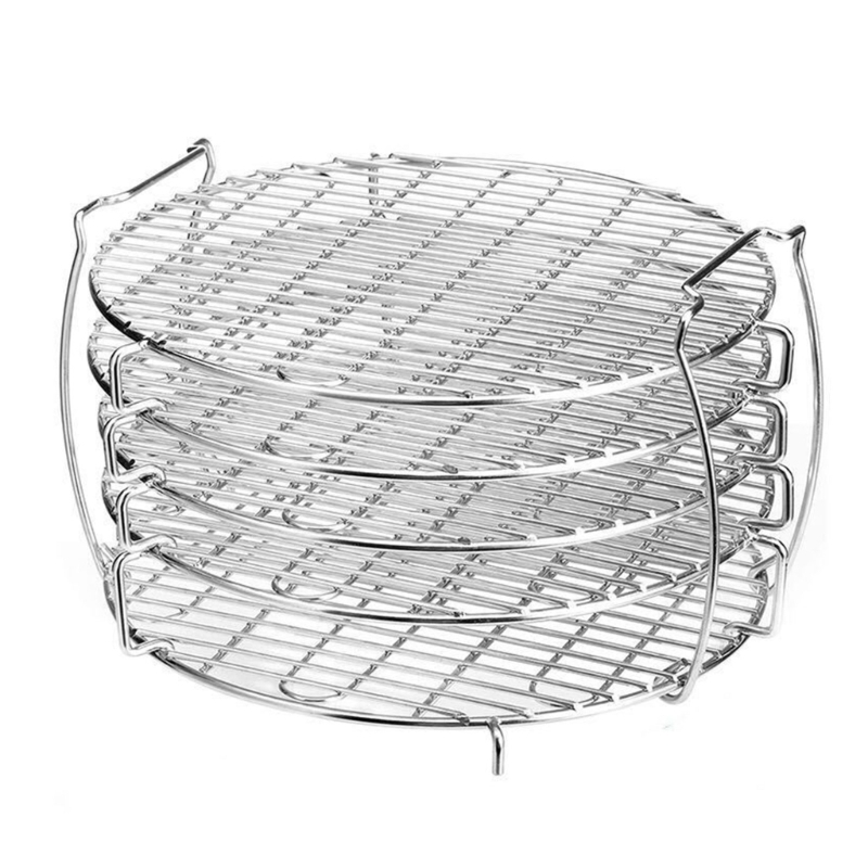 Air Fryer Rack Stainless Steel Multi-Layer Dehydrator Rack Toast Rack Air Fryer Tools Kitchen Accessories for Cooking Dropship