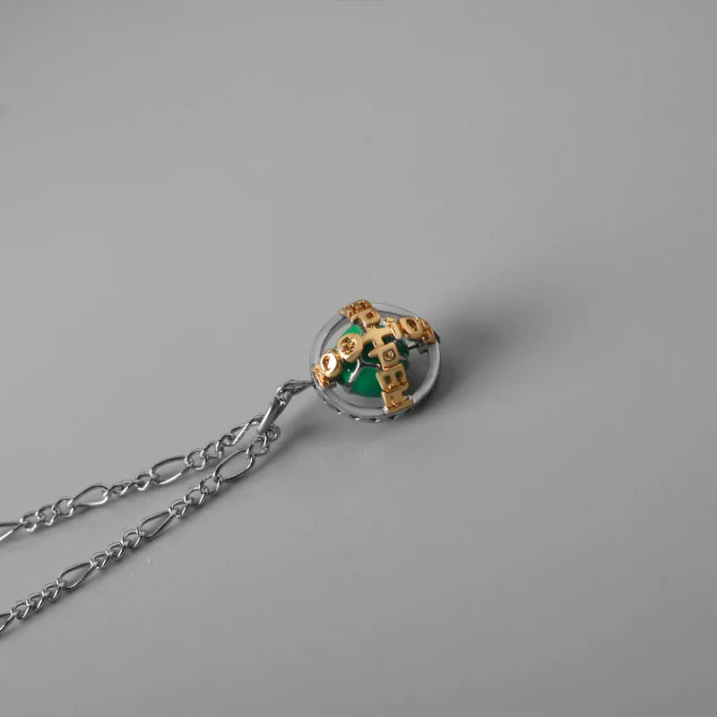 Anime cosplay JoJos Bizarre Adventure Pendant Necklace figure Julius Caesar Zeppeli Rotatable Ball Gyro prop jewelry Fans gifts