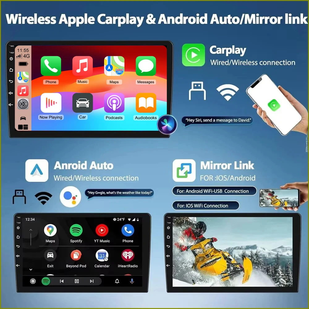 Per Toyota Tundra 2014-2018 Aggiornamento Radio Wireless Carplay Lettore video multimediale per auto Modifica Touch Screen Android Auto Car Play - Image 3
