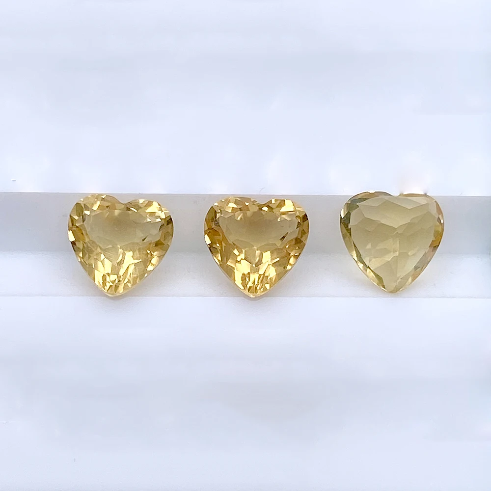 Eye Clean Natural Citrine Heart Shape Facet Cut Loose Gemstone For Jewelry Making 20pcs 4mm-7mm