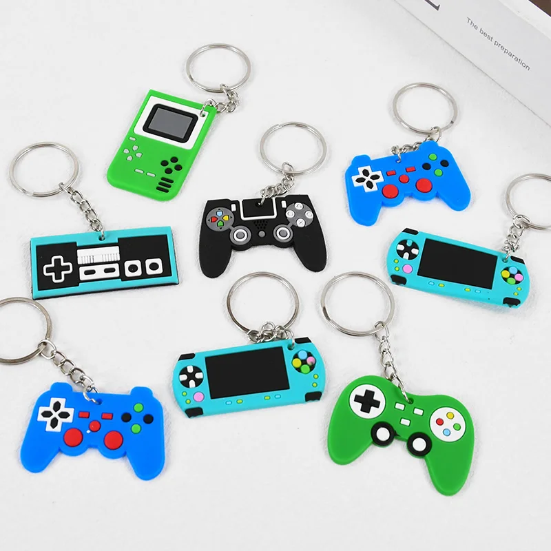 12/24Pcs Video Game Machine PVC Keychains Kids Boys Birthday Party Favors Goodie Fillers Pinata Toy Guests Gift Backpack Pendant