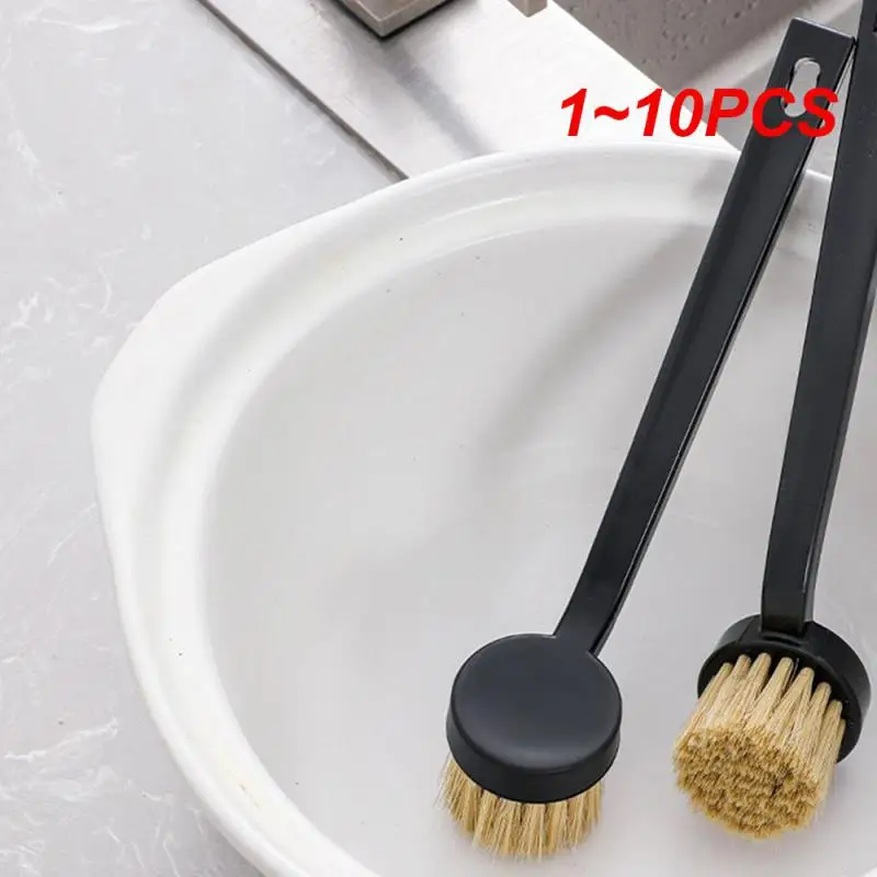 

1~10PCS Dishwashing Brush /bristle Not Hurt Non-stick Pan Kitchen Long Handle Household Cleaning Tools Pot Brush Black