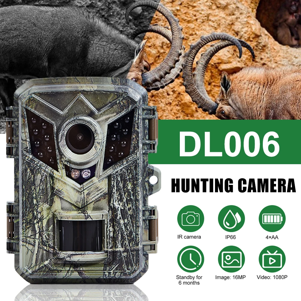

Mini Hunting Camera 16MP 1080P Motion Activated 0.2s Trigger Time Infrared Night Vision Wildlife Obervation Trail Game Scouting
