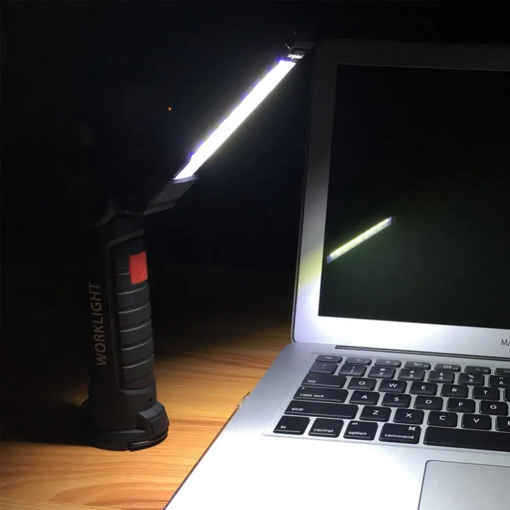 Description Picture 6 of itemPortable LED COB Flashlight USB Rechargeable Work Light Folding Magnet Lanterna Hanging Lamp Car Repair Lamp Camping