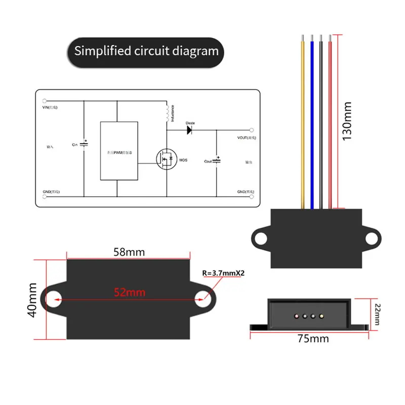 dc step down conversor de energia conversor buck 1a 3a 5a 8a 03