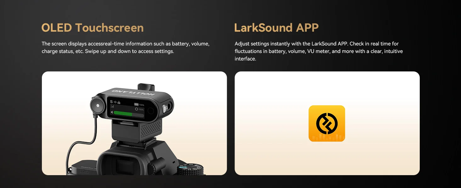 LARK MAX 2 Wireless Microphone Al Noise Cancellation Audio Monitoring 4 Transmit