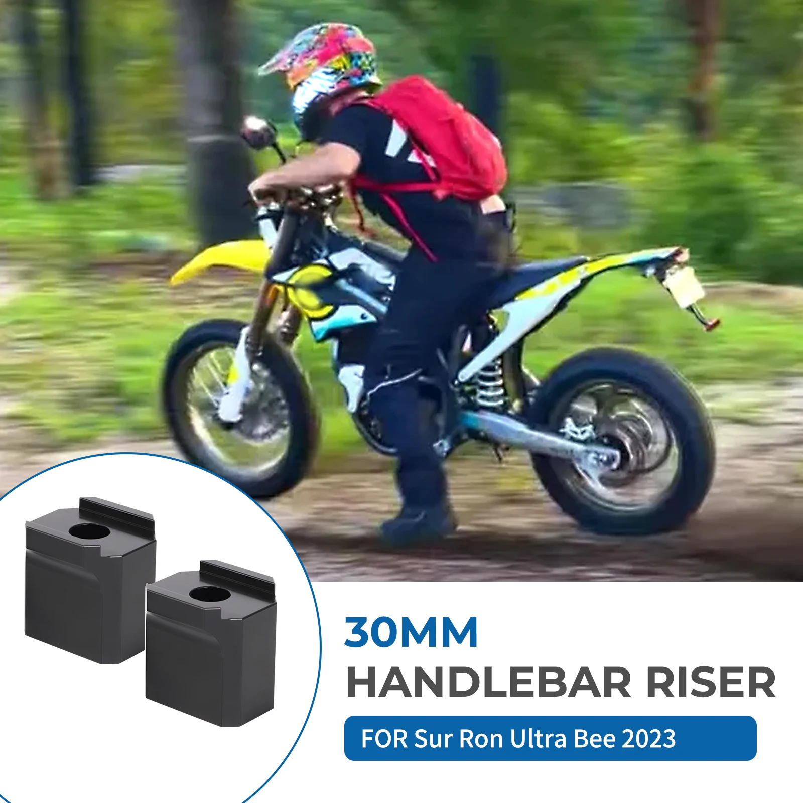 1 Set Bar Riser 20/30mm manubrio Riser accessori moto 6061 materiale in alluminio per SurRon Sur Ron Ultra Bee 2023 - immagine 2
