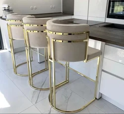 Hot High Counter Chair Stainless Steel Velvet Upholster Bar chair Bal Stool For Home Hotel Wedding