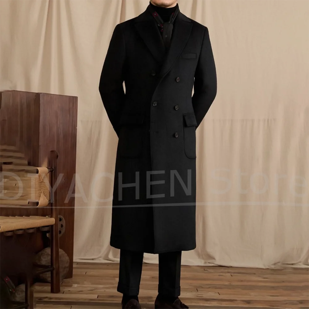 Manteau long pour homme en mélange de laine
