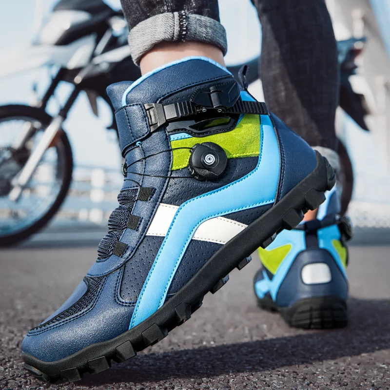 Motorcycle Boots Men Cowhide Leather Motorbike Riding Shoes Anti-slip Rubber Sole Accessories motorcycle shoes,motorcycle boots