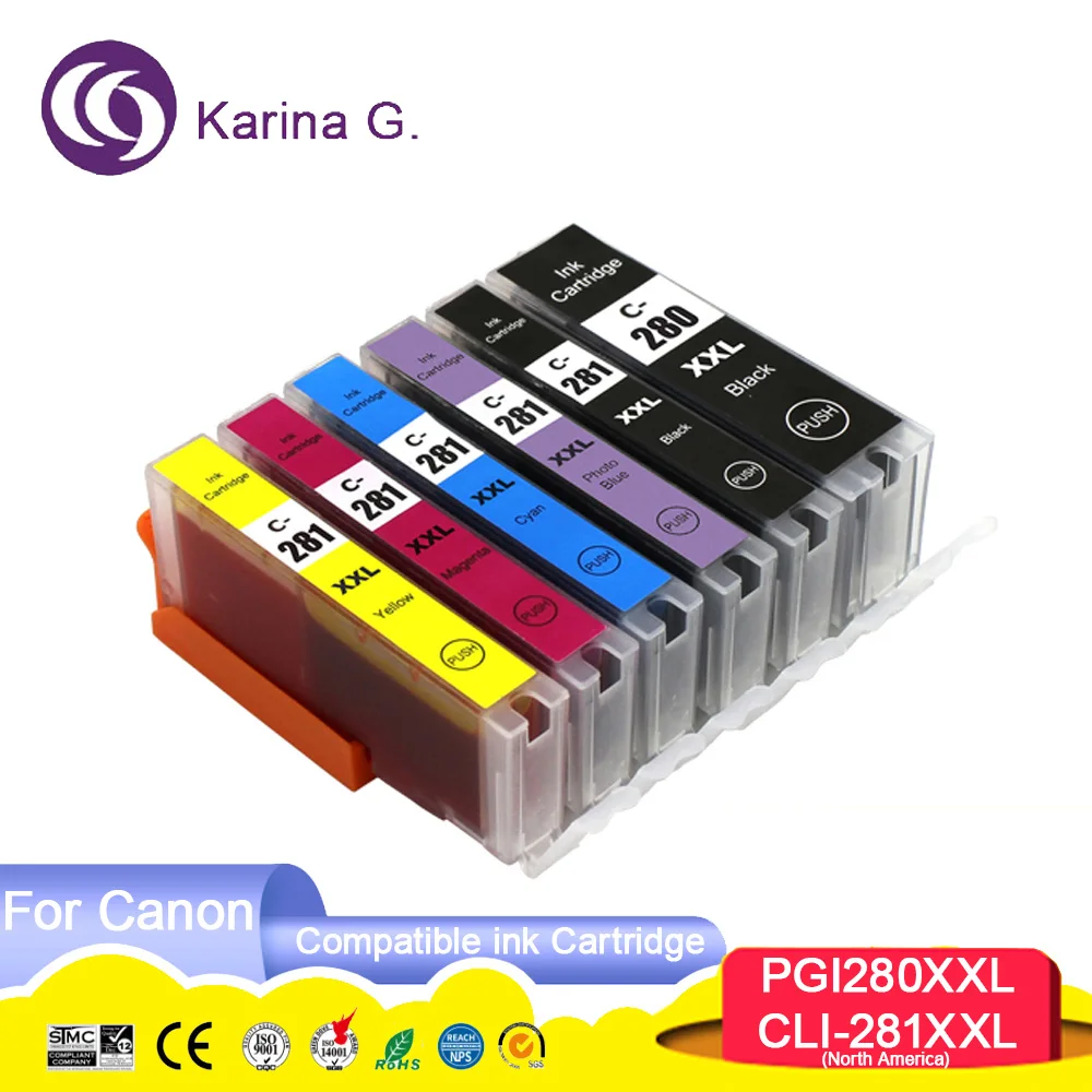 PGI 280 XL 281 PGI-280 PGI280 CLI-281 CLI281 Premium Compatible Inkjet Ink Cartr