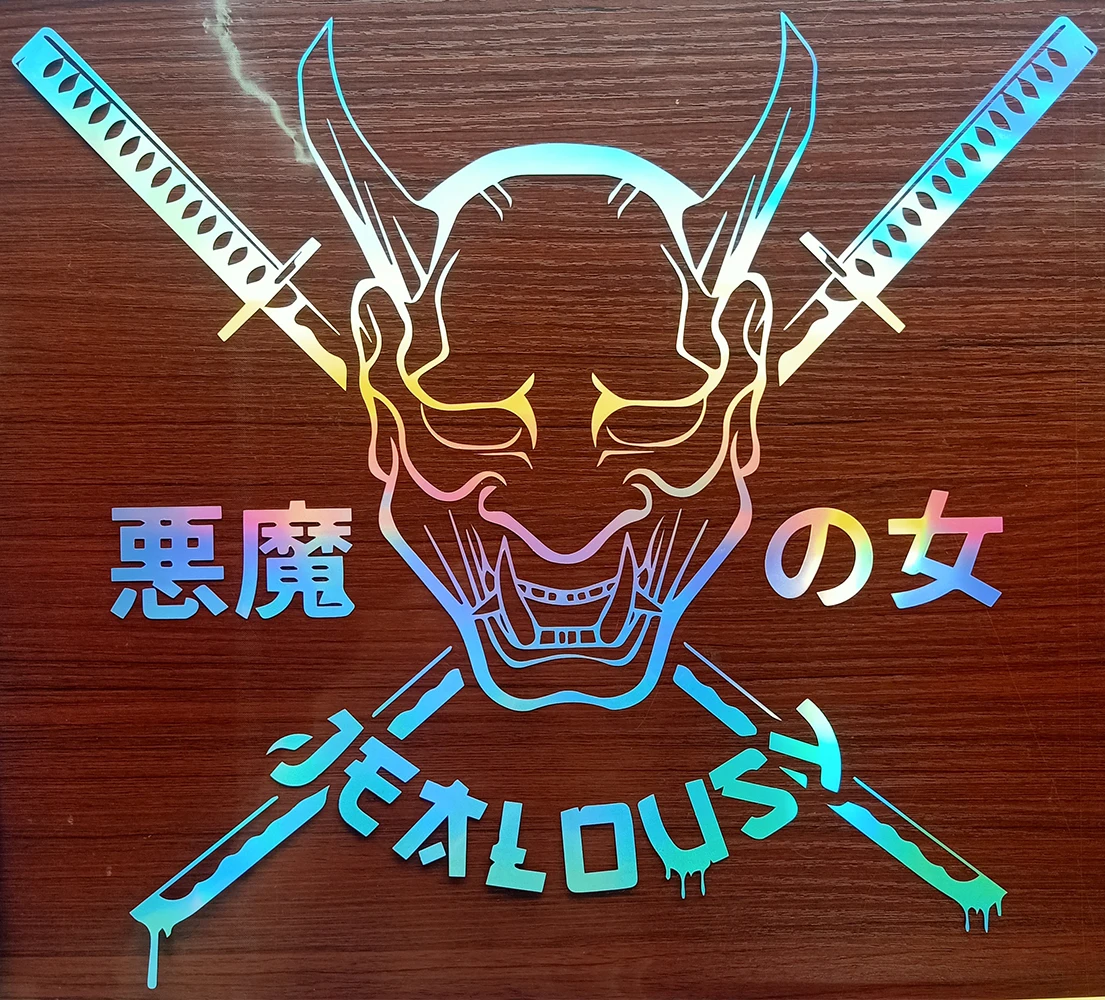 

JDM Japanese Devil Girl Car Sticker Vinyl Car Tuning Accessories Waterproof Sticker Paste Type Detachable 55CM*49CM