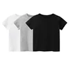 Summer Cotton Boys T Shirt Short Sleeve White Tshirt For Girl Solid Color Simple Children's Clothing T-Shirts For Children Tops 1