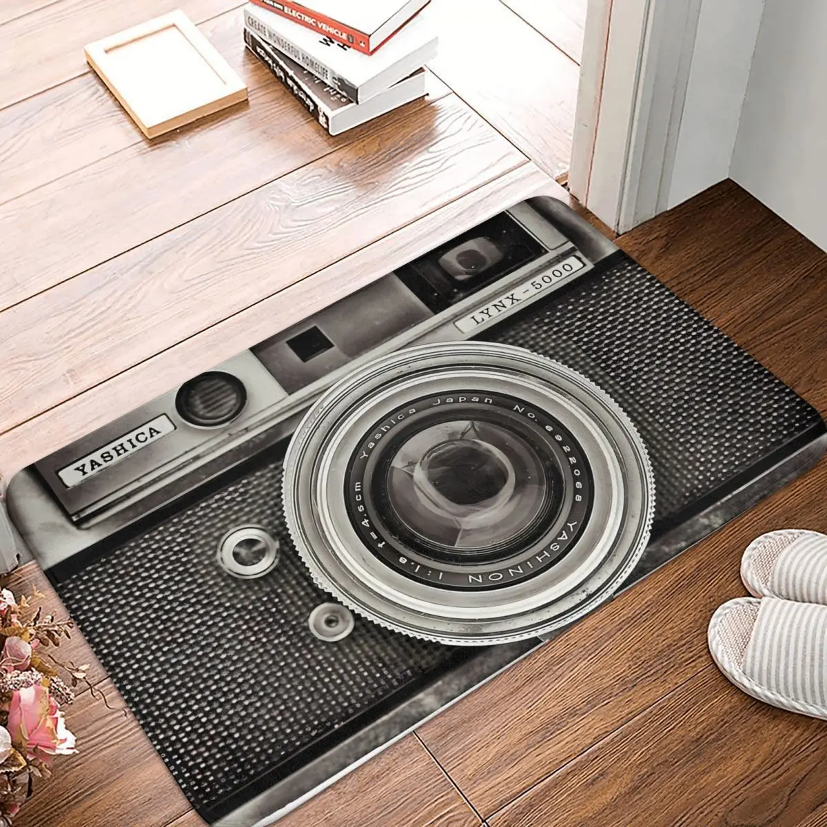 Retro Camera Zerbino Antiscivolo Yashica Tappeto Bagno Tappetino Da Cucina Outdoor Indoor Pattern