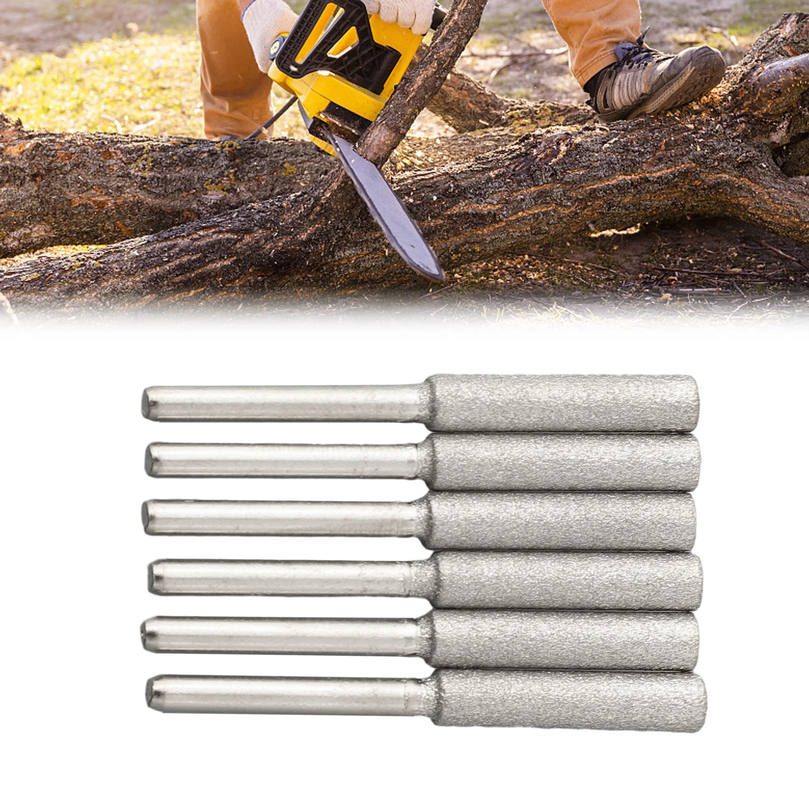 

6pcs Diamond Chainsaw Sharpener Burr Grinder Chain Saw Drill Carving 4/4.8/5.5mm For Metal Polishing Electric Saws Jade Wood