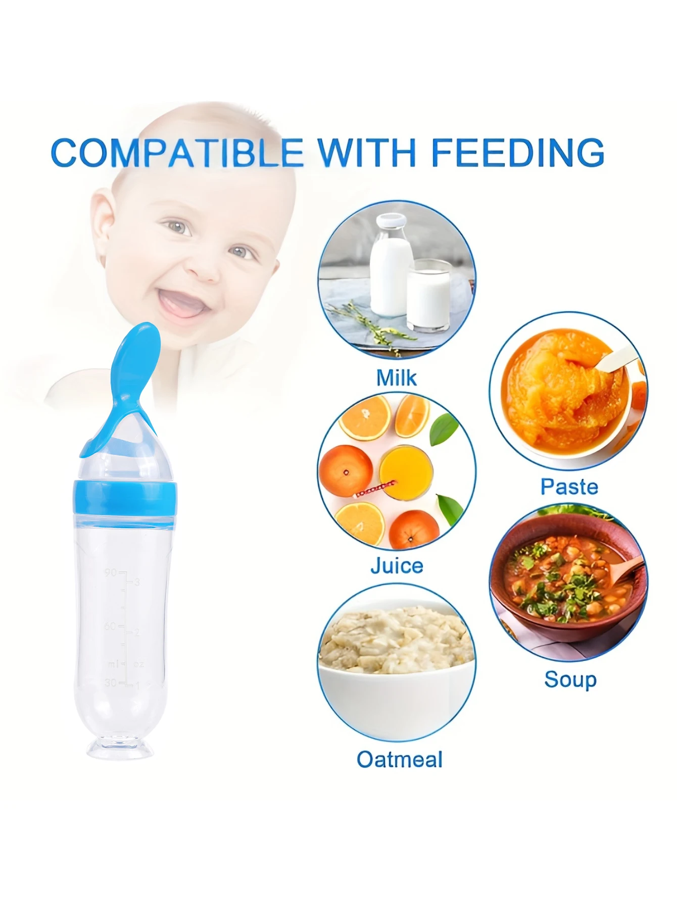 4PCS Baby Spoon Bottle Feeder Dropper Silicone Spoons for Feeding Medicine Kids Toddler Cutlery Utensils Children Accessories 5