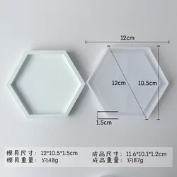 Oval Silicone Mold for Handmade Coaster and Storage Tray Crafting (Hexagon)