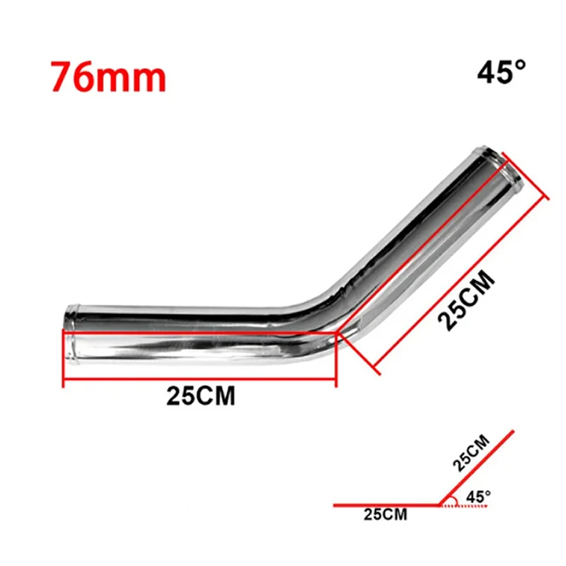 0/45/90/180 degree aluminum tube universal 3 Inch 76mm Intercooler Cold Intake Pipe Racing Turbo High Flow