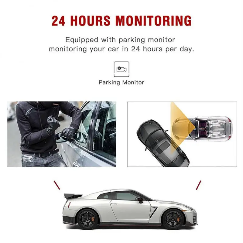 

Видеорегистратор с двумя камерами, 3,16 дюйма, Wi-Fi, 1080P