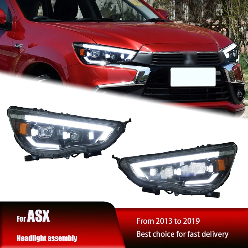 

Применим для 13-19 Mitsubishi ASX Ослепительная фара в сборе, модифицированные светодиодные линзы, ежедневный дневной сигнал поворота