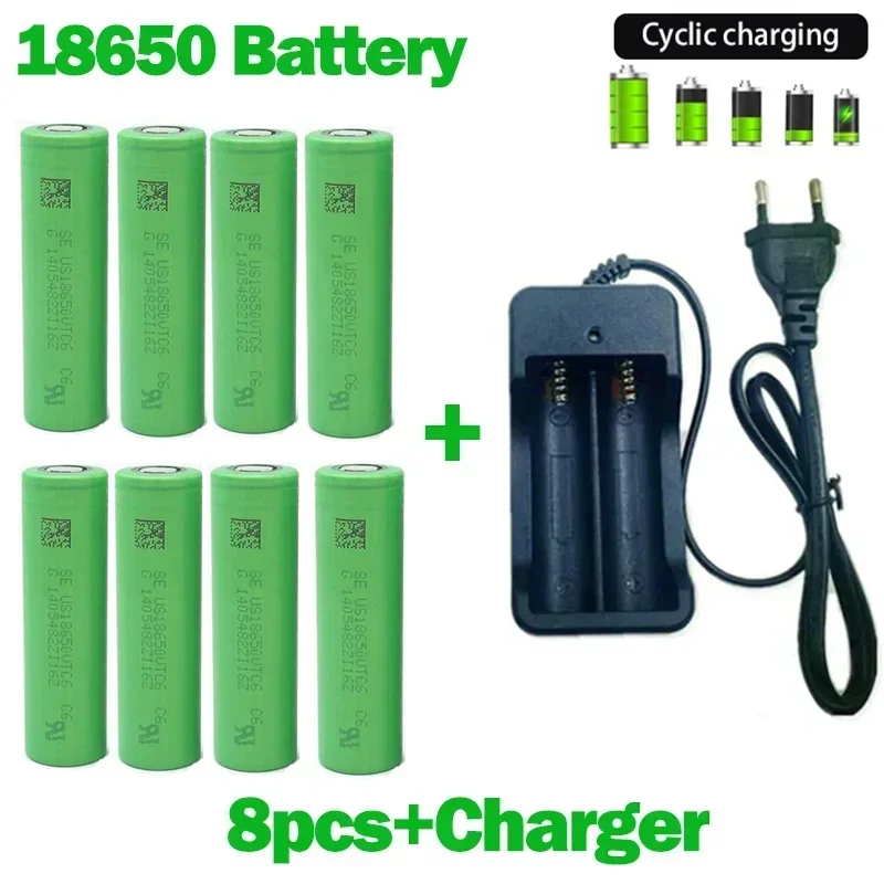 

18650 Battery Free Shipping 2024 New Bestselling VTC6 Li-ion 3.7V 3000mAh+Charger Rechargeable Battery For Screwdriver Battery